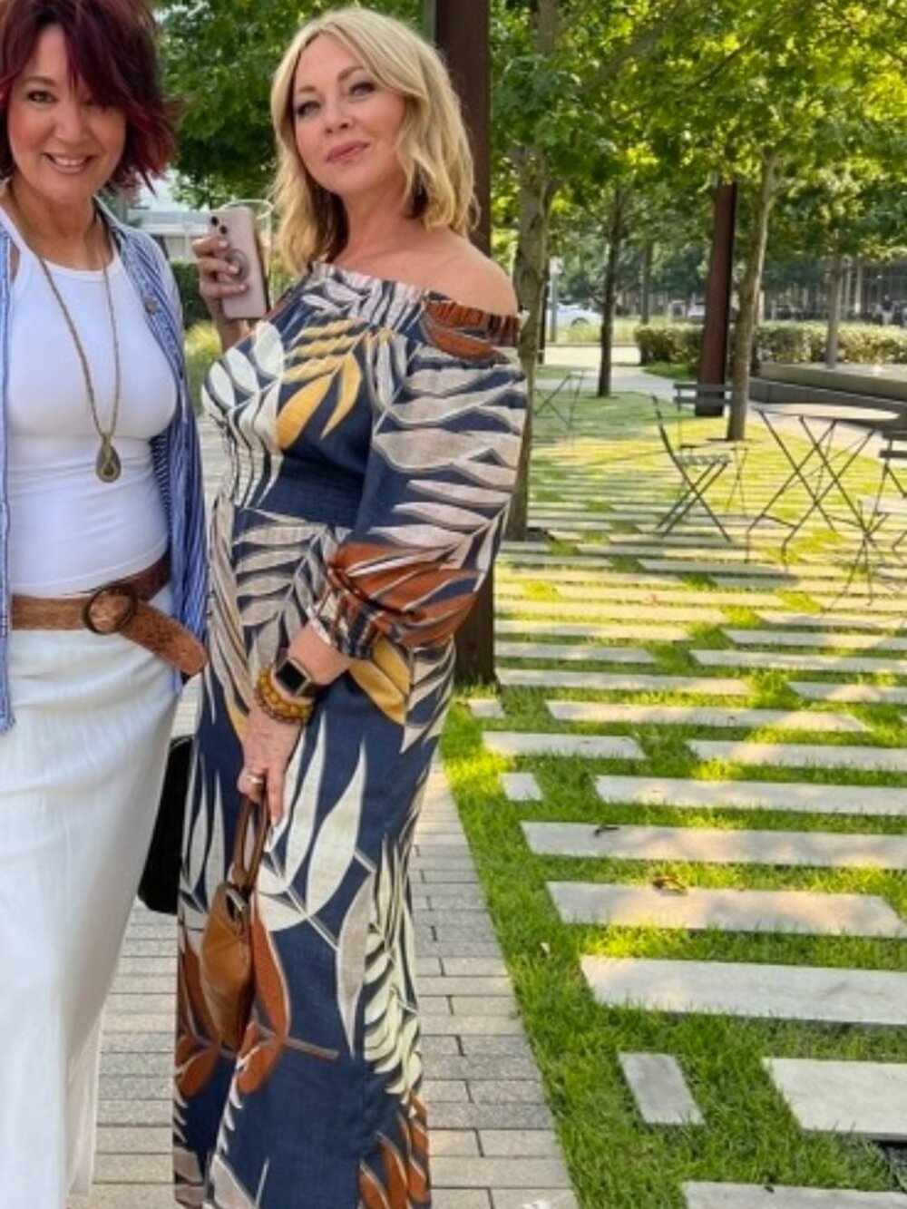 Anthropologie Hutch Off-The-Shoulder Palm Print Wide Leg Jumpsuit Size M